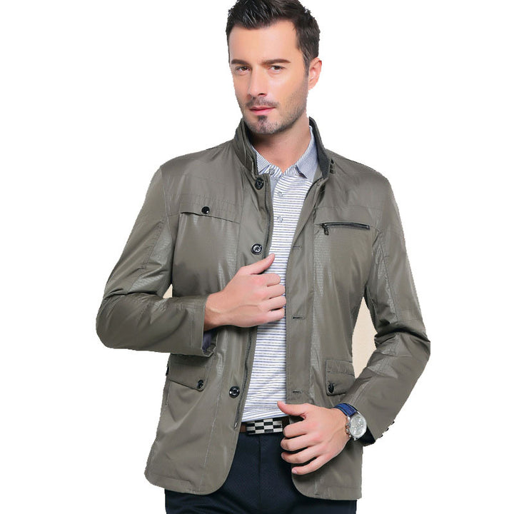 Herren Leichte Fieldjacke im City-Utility-Stil mit Stehkragen – Taviero