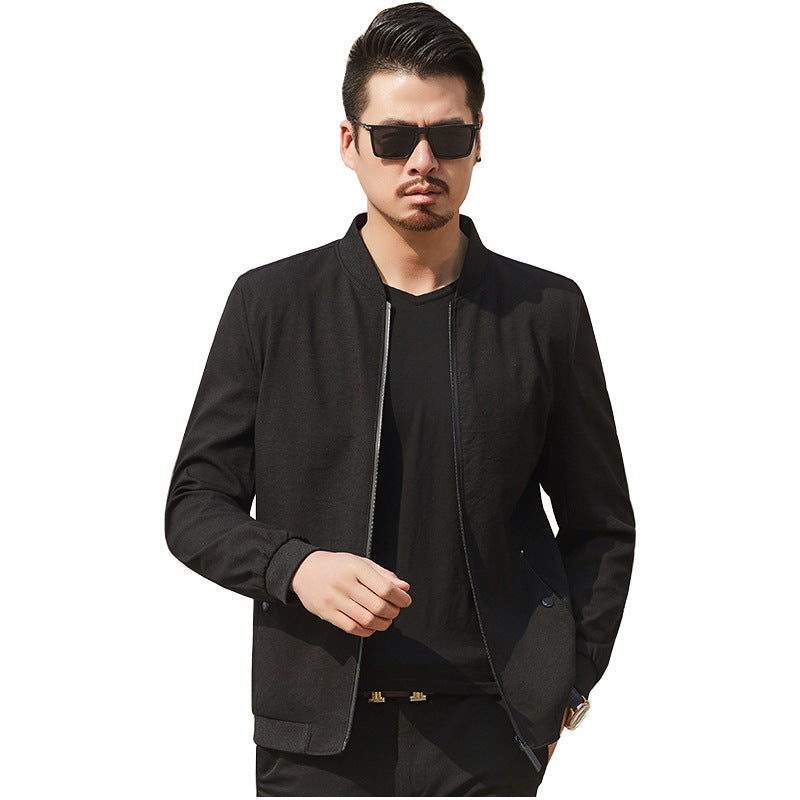 Herren Leichte Bomberjacke im Minimalstil mit Reißverschluss – Brevano