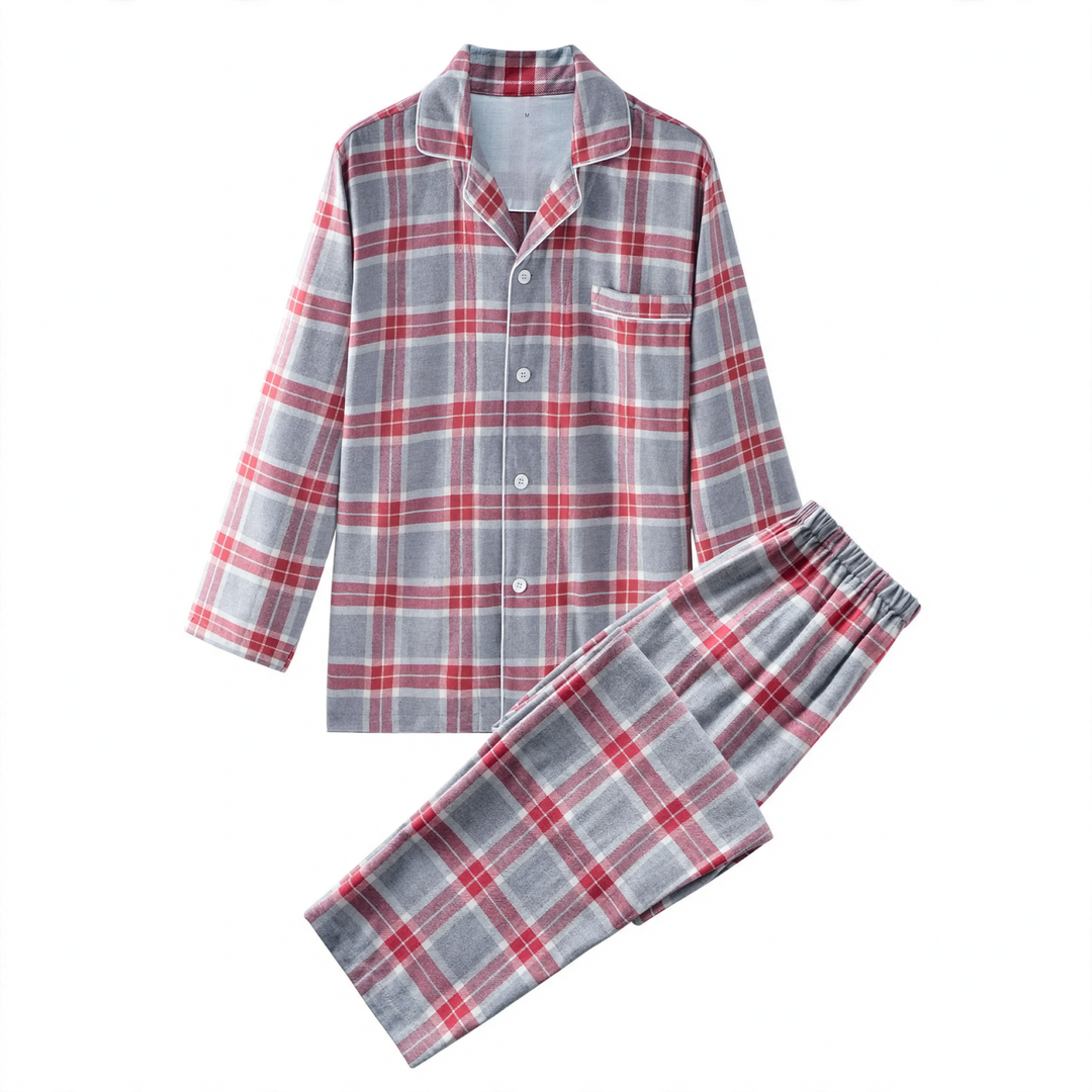 Flanell-Schlafanzug-Set für Damen und Herren