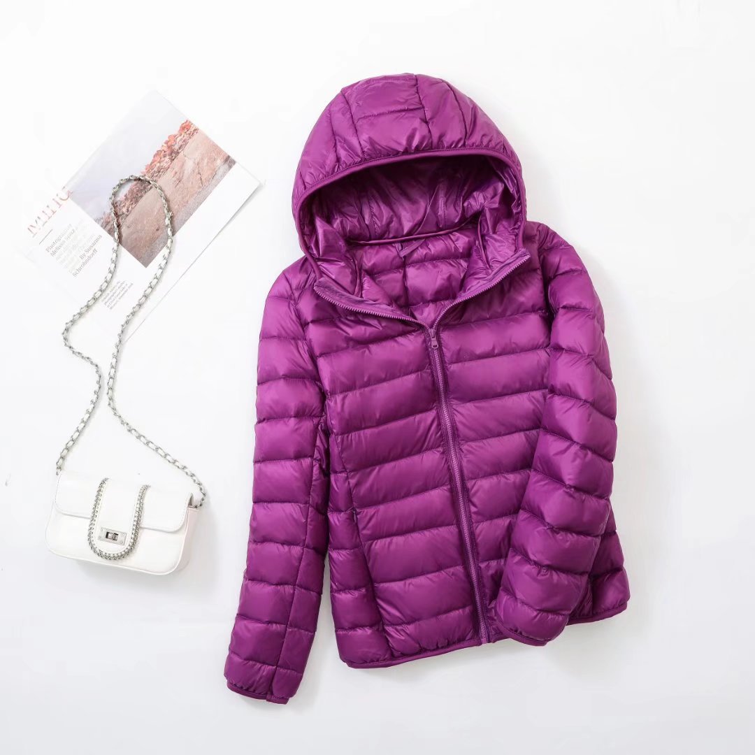 Leichte Damen-Daunenjacke mit Stehkragen