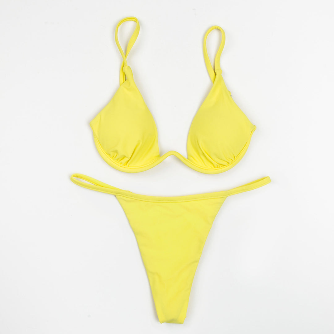 Damen Triangel-Bikini mit schimmerndem Oberteil und verstellbaren Trägern Echo Archiv