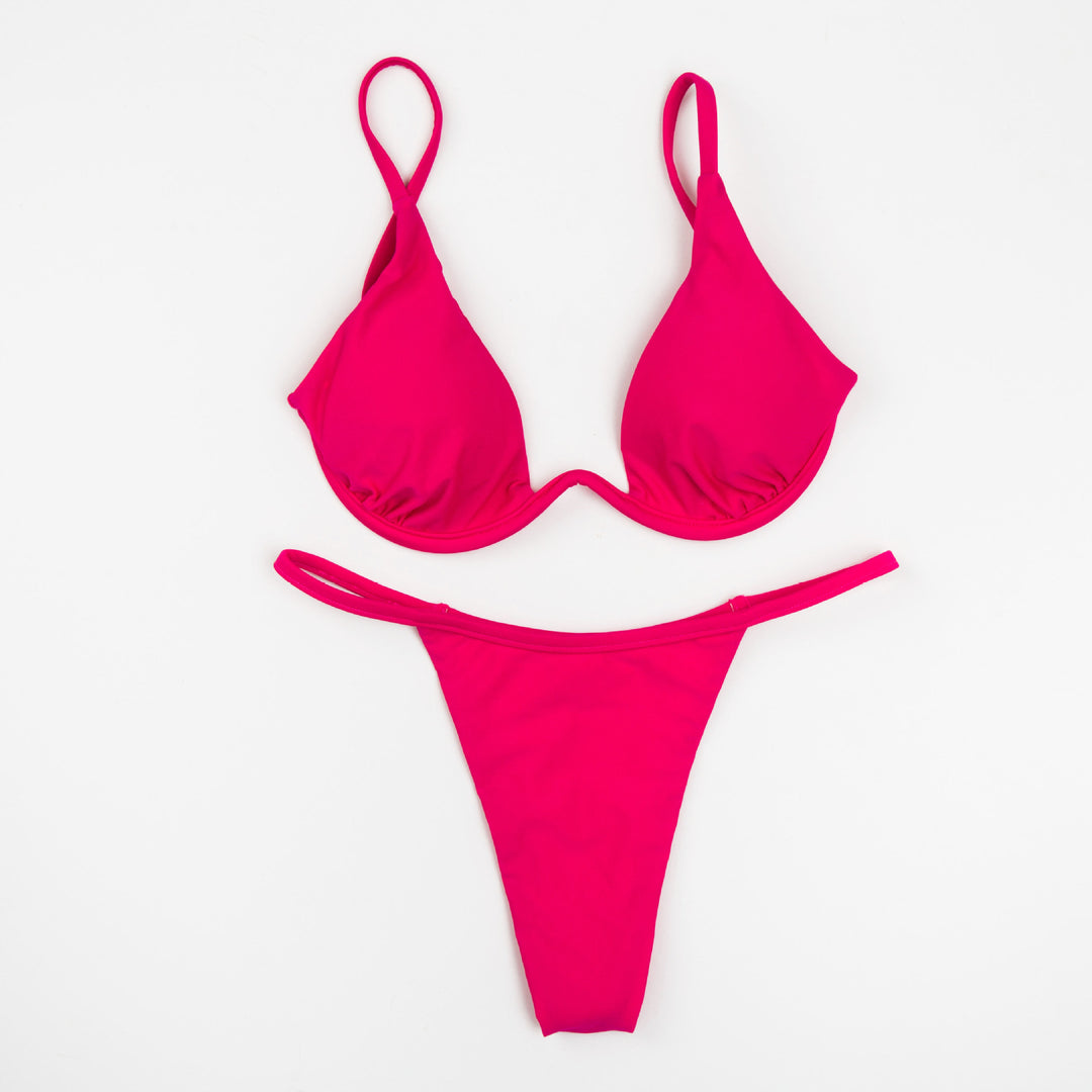 Damen Triangel-Bikini mit schimmerndem Oberteil und verstellbaren Trägern Echo Archiv