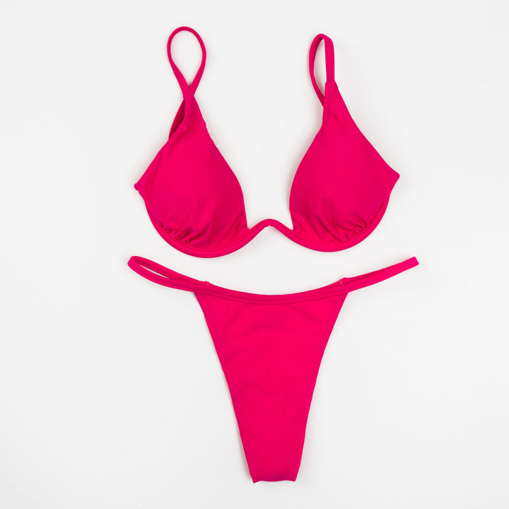 Damen Triangel-Bikini mit schimmerndem Oberteil und verstellbaren Trägern Echo Archiv