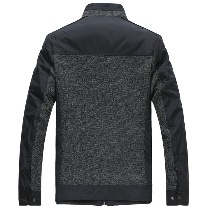 Herren Hybrid-Übergangsjacke mit gesteppter Frontpartie, Stehkragen und verdecktem Reißverschluss – Taviero