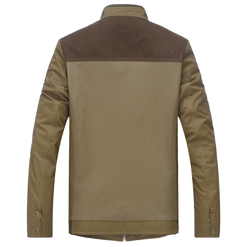 Herren Leichte Übergangsjacke mit Stehkragen und gemustertem Satinfutter – Taviero