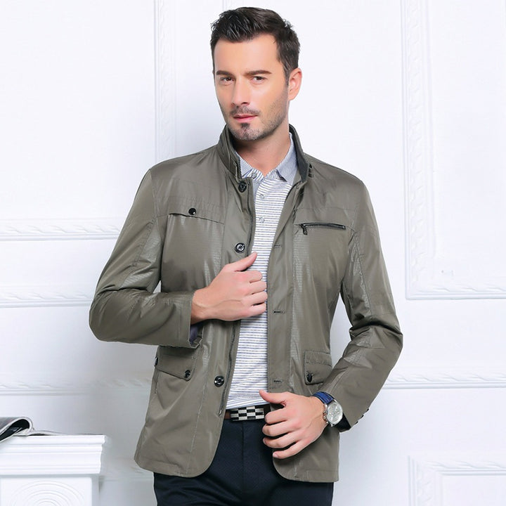 Herren Leichte Fieldjacke im City-Utility-Stil mit Stehkragen – Taviero