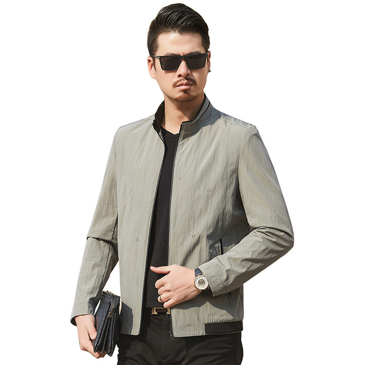 Herren Ultraleichte Travel-Übergangsjacke mit Stehkragen und knitterarmem Performance-Gewebe – Taviero