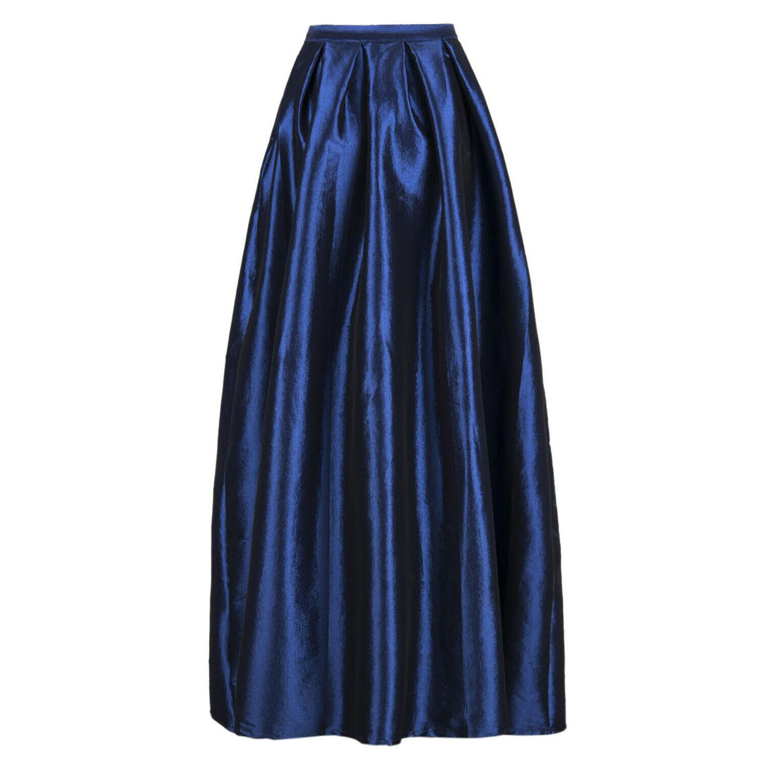 Damen Maxirock aus Satin mit hoher Taille & weitem Tellerrock – Valéora