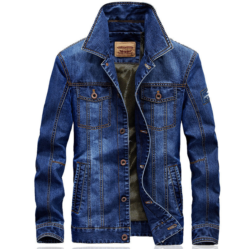 Herren modische Jeansjacke mit klassischem Schnitt und praktischen Taschen Echoarchiv