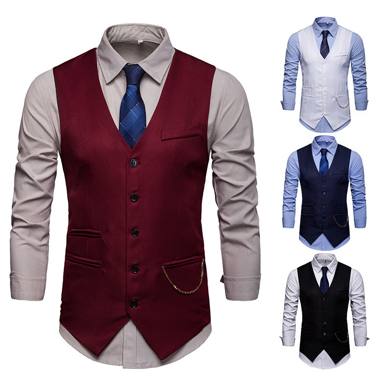Herren elegante Anzugweste im klassischen Design mit modernen Akzenten Echoarchiv