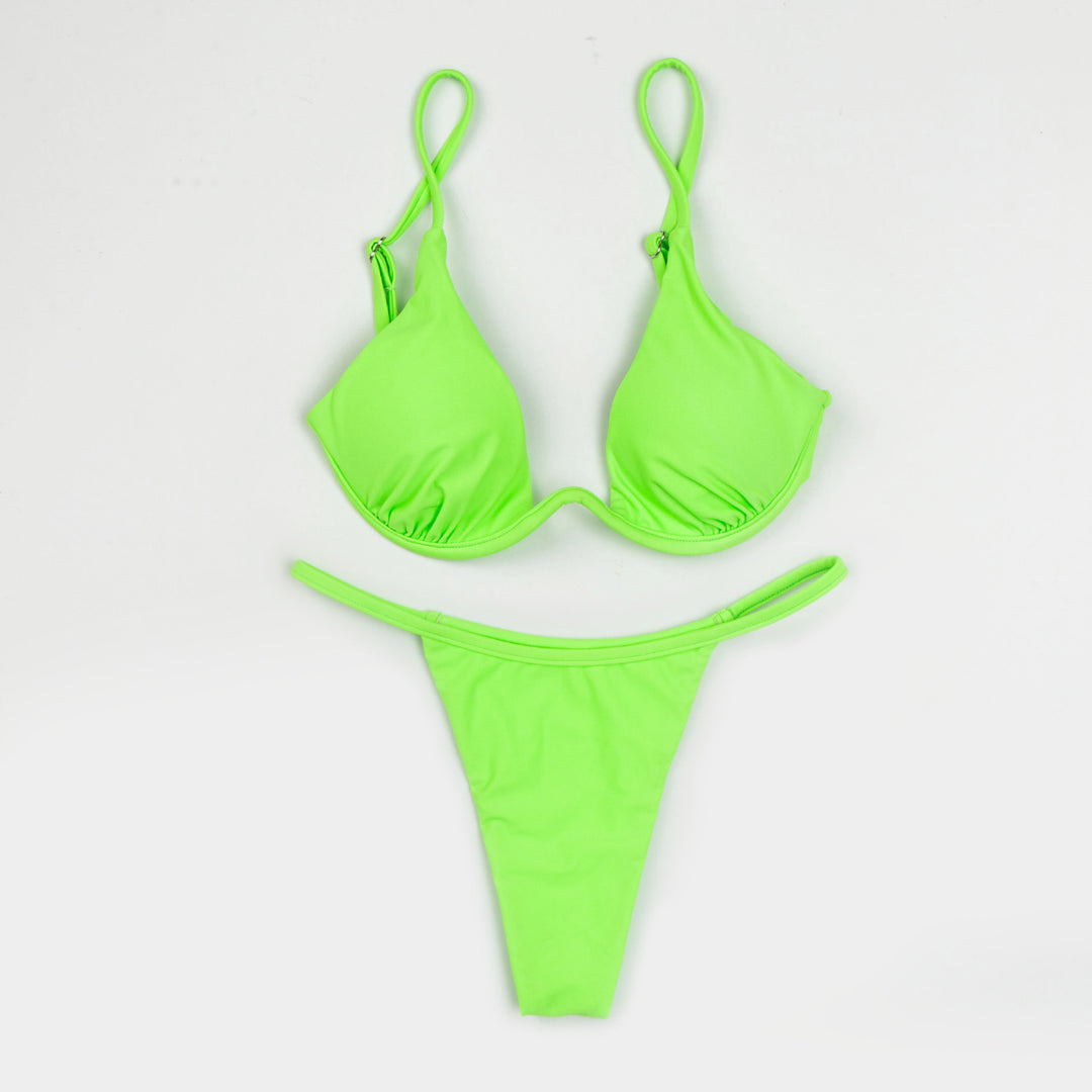 Damen Triangel-Bikini mit schimmerndem Oberteil und verstellbaren Trägern Echo Archiv