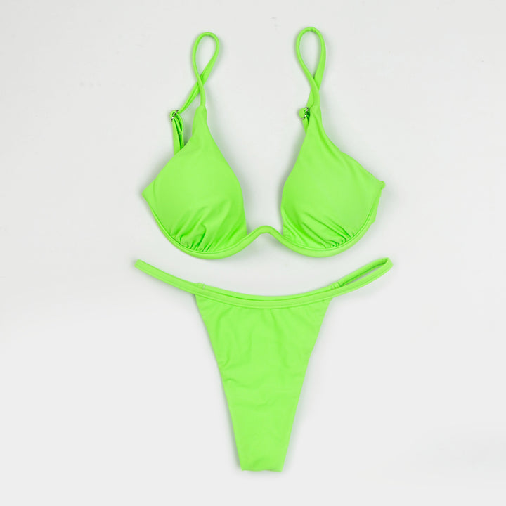 Damen Triangel-Bikini mit schimmerndem Oberteil und verstellbaren Trägern Echo Archiv