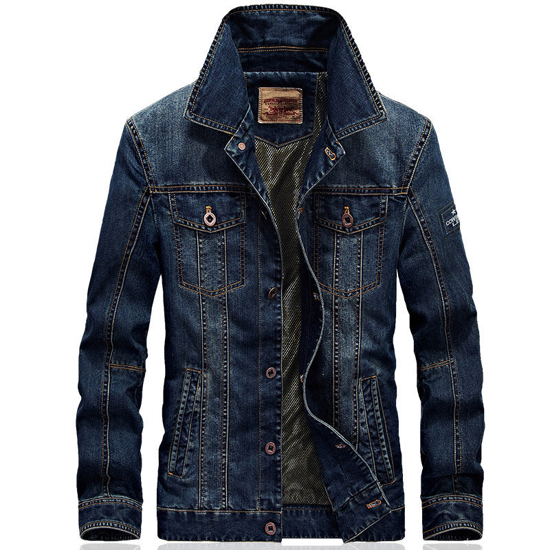 Herren modische Jeansjacke mit klassischem Schnitt und praktischen Taschen Echoarchiv