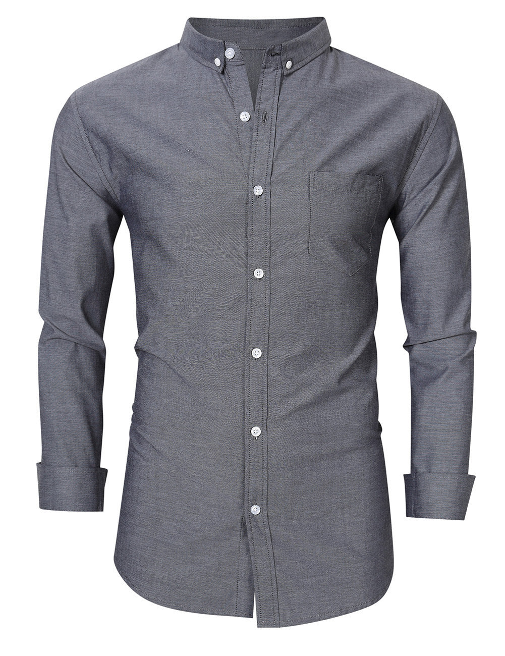 Herren Stilvolles Langarm-Hemd mit modernem Button-Down Kragen und Brusttasche Echoarchiv