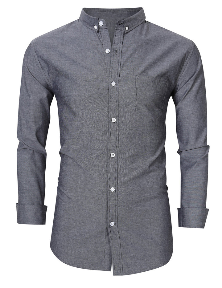 Herren Stilvolles Langarm-Hemd mit modernem Button-Down Kragen und Brusttasche Echoarchiv