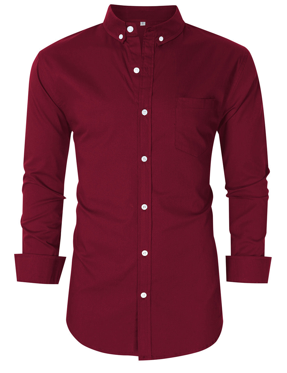 Herren Stilvolles Langarm-Hemd mit modernem Button-Down Kragen und Brusttasche Echoarchiv