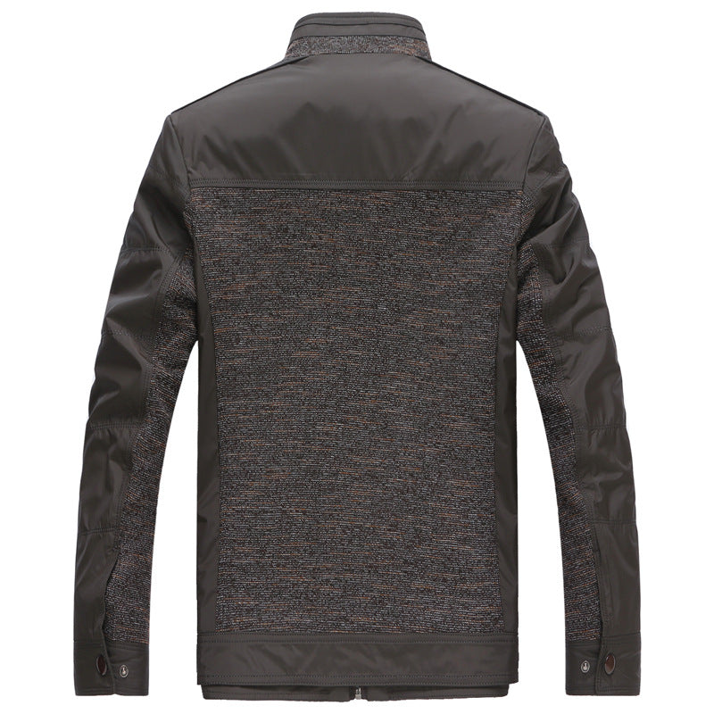 Herren Hybrid-Übergangsjacke mit gesteppter Frontpartie, Stehkragen und verdecktem Reißverschluss – Taviero
