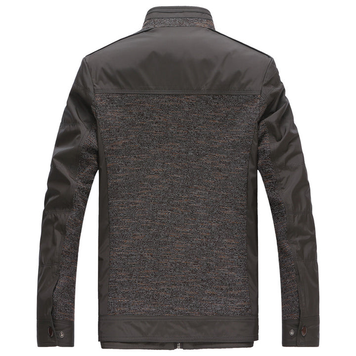 Herren Hybrid-Übergangsjacke mit gesteppter Frontpartie, Stehkragen und verdecktem Reißverschluss – Taviero