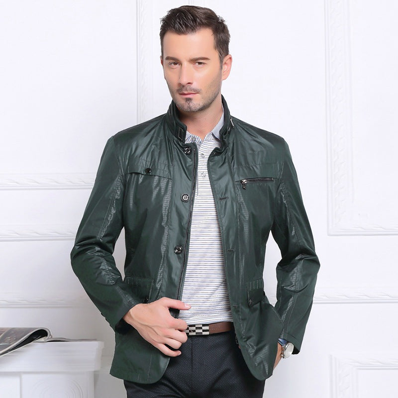 Herren Leichte Fieldjacke im City-Utility-Stil mit Stehkragen – Taviero