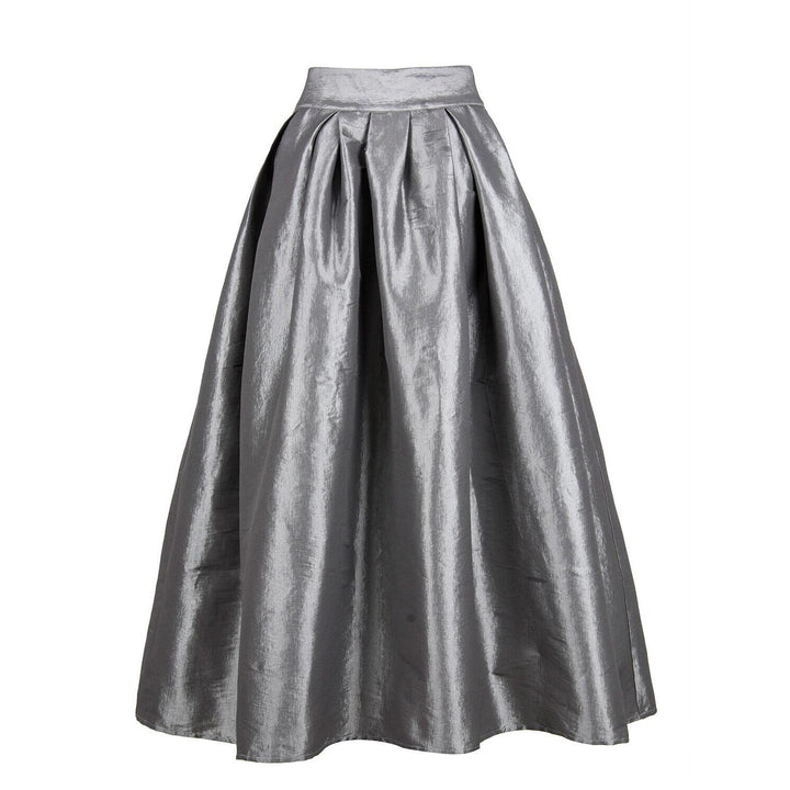 Damen Maxirock aus Satin mit hoher Taille & weitem Tellerrock – Valéora