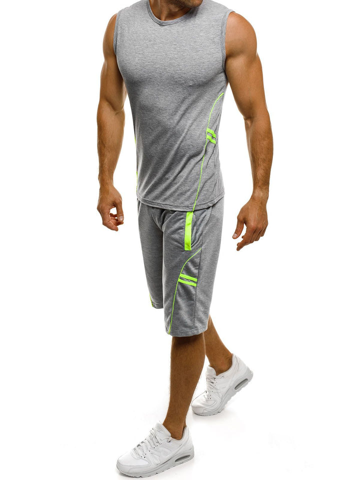Herren Sportliches Tanktop und Shorts-Set mit reflektierenden Akzenten Echoarchiv