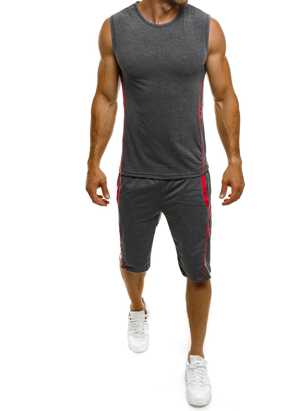 Herren Sportliches Tanktop und Shorts-Set mit reflektierenden Akzenten Echoarchiv