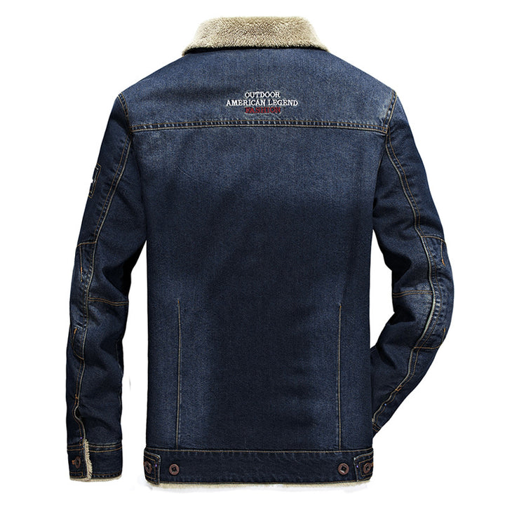 Herren Thermo-Jeans-Truckerjacke mit komplettem Sherpa-Innenfutter und Brustpattentaschen Echo Archiv