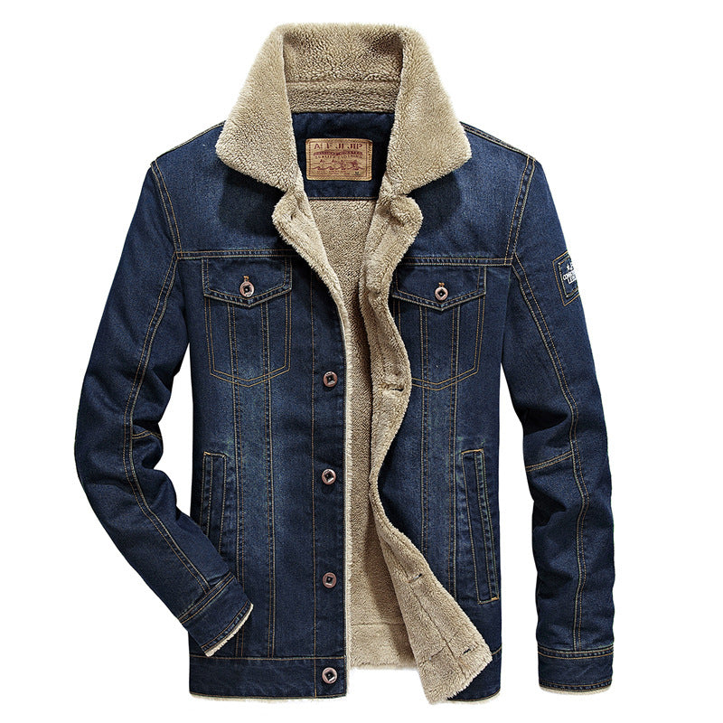 Herren Thermo-Jeans-Truckerjacke mit komplettem Sherpa-Innenfutter und Brustpattentaschen Echo Archiv
