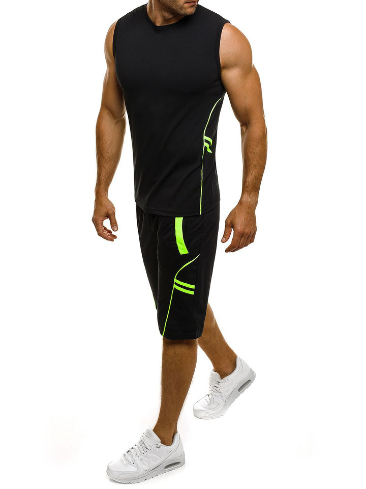 Herren Sportliches Tanktop und Shorts-Set mit reflektierenden Akzenten Echoarchiv