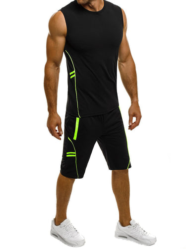 Herren Sportliches Tanktop und Shorts-Set mit reflektierenden Akzenten Echoarchiv