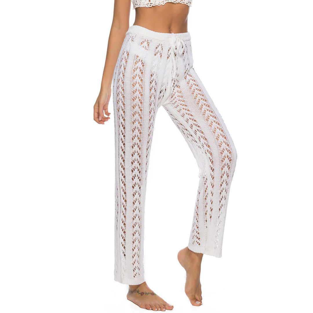 Damen luftige Strickhose mit dekorativen Häkelmustern Echo Archiv