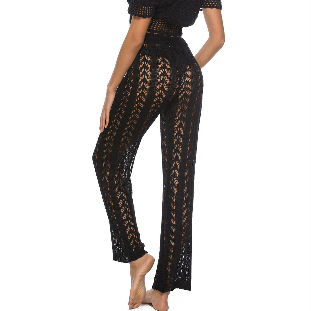 Damen luftige Strickhose mit dekorativen Häkelmustern Echo Archiv