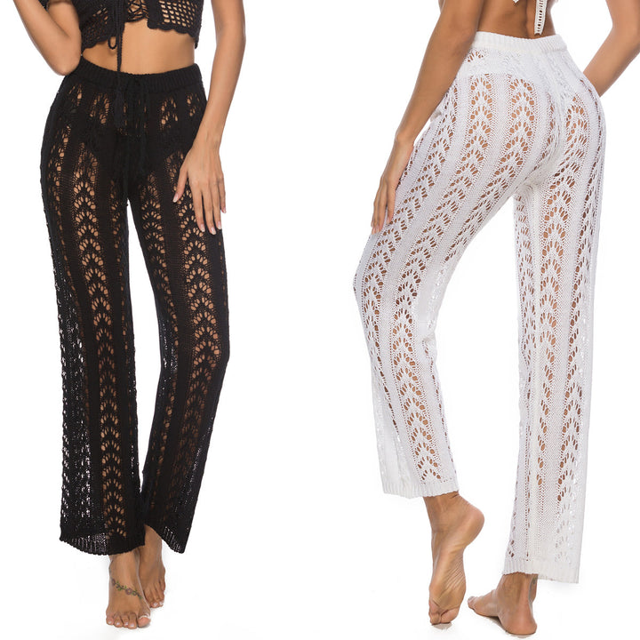 Damen luftige Strickhose mit dekorativen Häkelmustern Echo Archiv