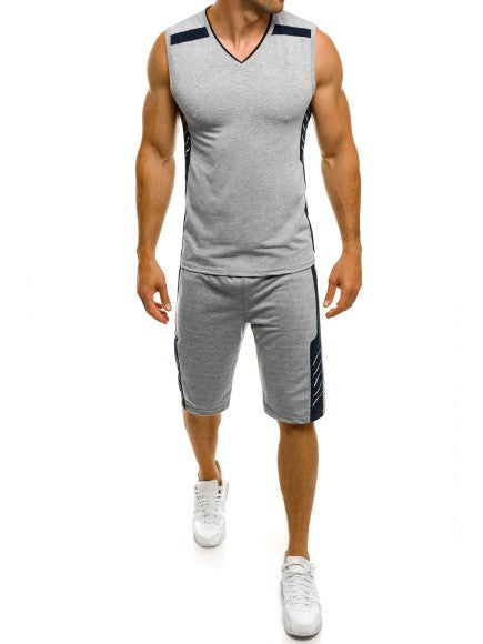 Herren Sportliches Tanktop mit Shorts im modernen V-Ausschnitt und funktionalen Einsätzen Echoarchiv