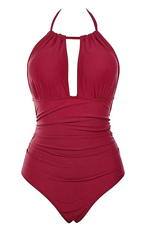 Damen Floral Badeanzug mit tiefem Ausschnitt Echo Archiv