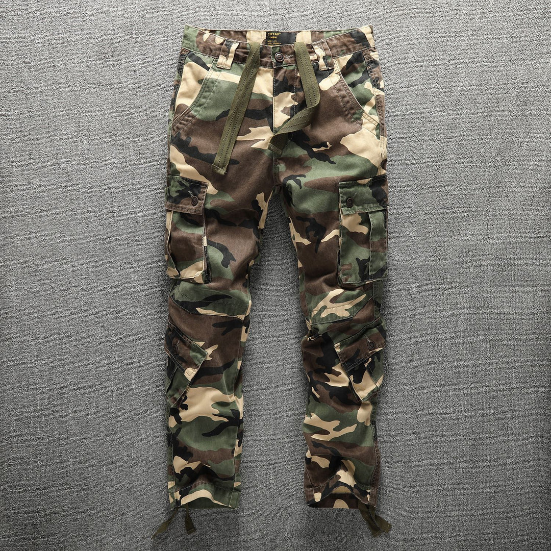 Herren Taktische Cargohose im Digital-Camouflage mit Tunnelzugbund und Mehrfach-Taschen Echoarchiv