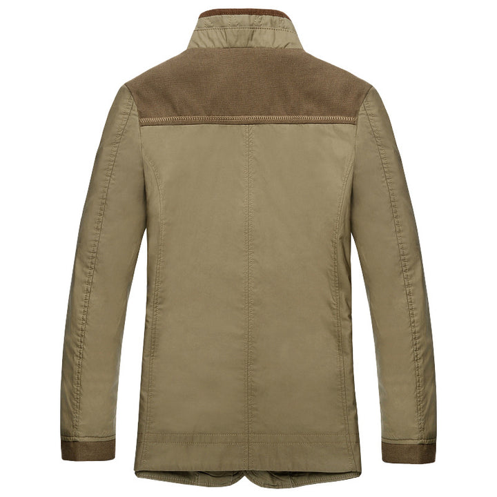 Herren Übergangsjacke im Fieldcoat-Stil mit Stehkragen und kariertem Innenfutter – Taviero