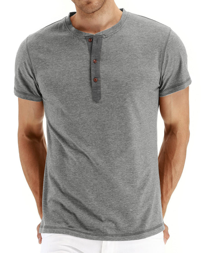 Herren Kurzarmshirt mit innovativem Knopfdesign Echoarchiv