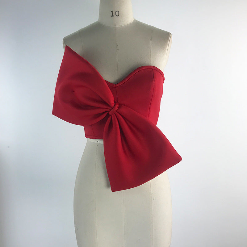 Damen Cropped Top mit dekorativem Schleifen-Design Echo Archiv