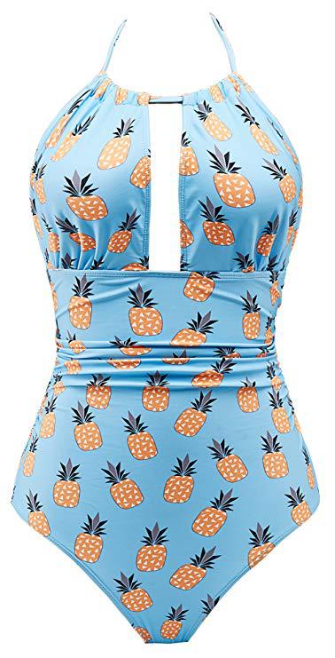 Damen Floral Badeanzug mit tiefem Ausschnitt Echo Archiv