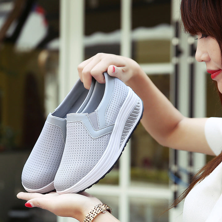 Damen nan komfortabler Schlupf-Sneaker aus luftiger Netzstruktur mit dämpfender Keilsohle Echo Archiv