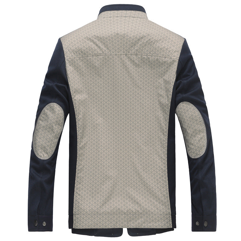Herren Hybrid-Übergangsjacke mit gesteppter Front, Jersey-Ärmeln und Stehkragen – Taviero