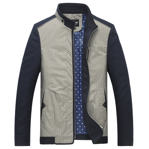Herren Hybrid-Übergangsjacke mit gesteppter Front, Jersey-Ärmeln und Stehkragen – Taviero