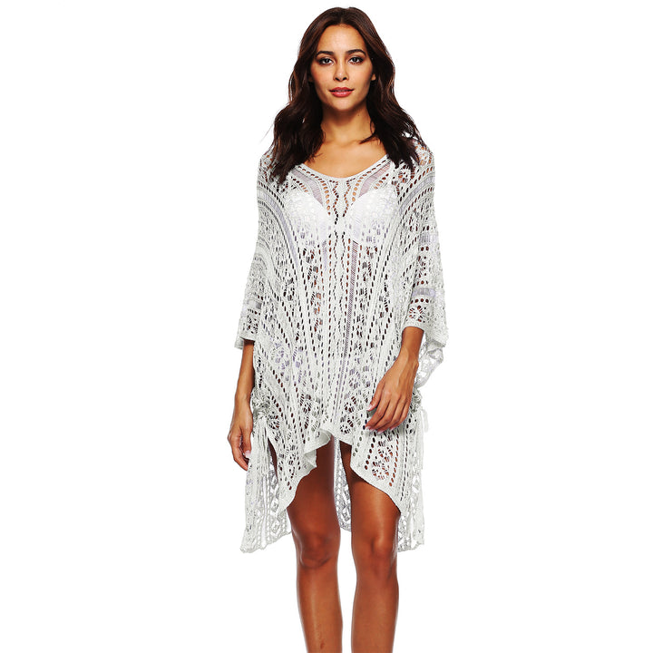 Damen Häkel-Strandtunika mit elegantem Schnitt und durchbrochenen Details Echo Archiv
