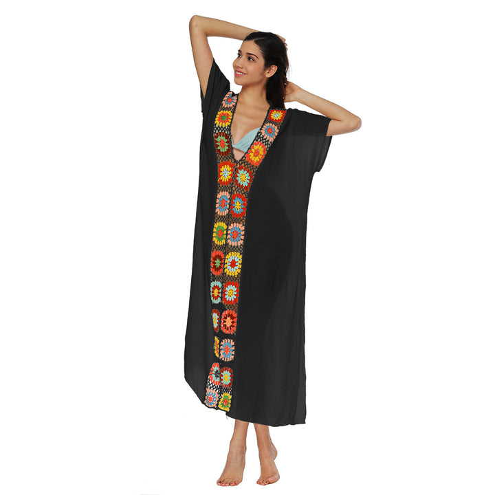 Damen Häkel-Strandkleid mit buntem Blumendesign Echo Archiv