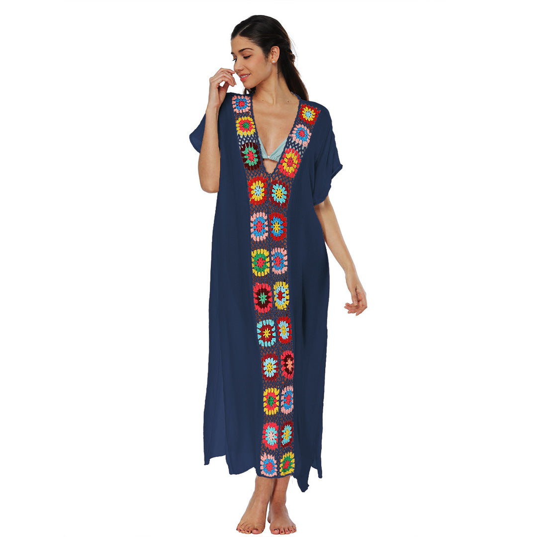 Damen Häkel-Strandkleid mit buntem Blumendesign Echo Archiv