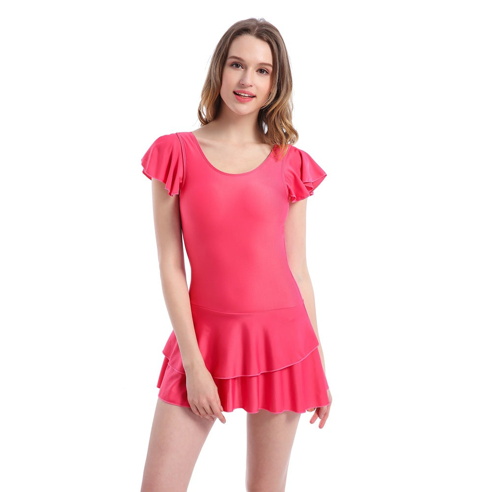 Damen Schwimmente mit voluminösen Rüschendetails Echo Archiv