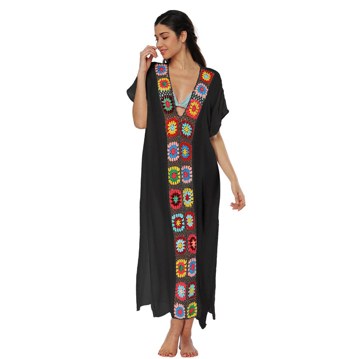 Damen Häkel-Strandkleid mit buntem Blumendesign Echo Archiv
