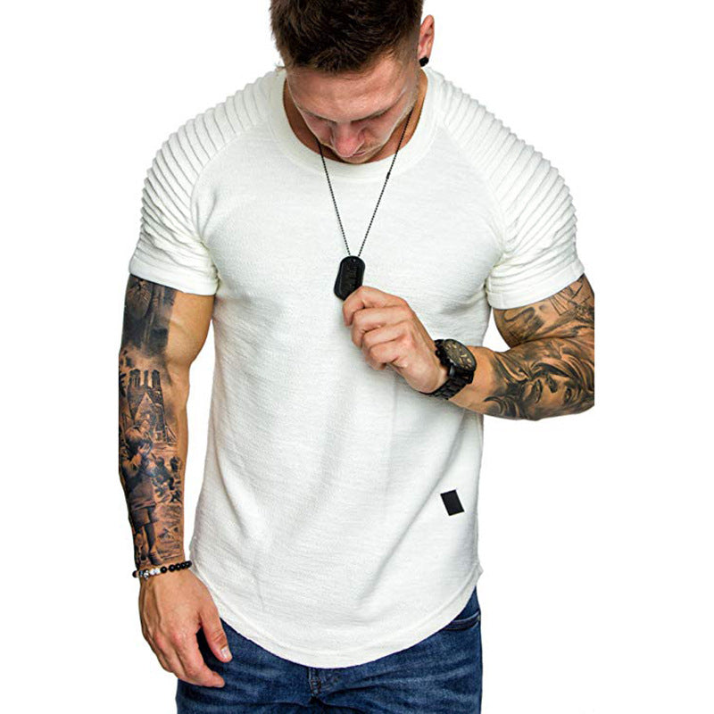 Herren modisches T-Shirt mit strukturierten Ärmeln Echoarchiv
