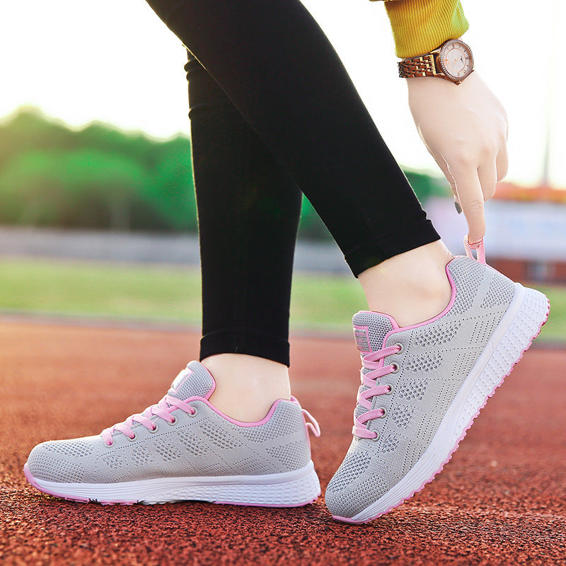 Damen nan leichtgewichtiger Strick-Freizeitsneaker mit Wabenperforation, schockabsorbierender Schaumsohle und gepolstertem Fersenkragen Echo Archiv